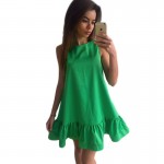 2XL New Hot 2017 Ruffles Beach Women Dress Summer Sleeveless Casual A Line Bodycon Party Dresses Ladies Mini Sexy Dress Vestidos