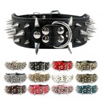 2inch Wide Cool Sharp Spiked Studded Leather Dog Collars 15-24" For Medium Large Breeds Pitbull Mastiff Boxer Bully 4 Sizes