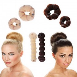 2pcs Elegant Buns Headbands For Women Hair Accessories Baby Sponge Girl Donut Bun Headwear Donut Hair Rope 3 Colors 2 Sizes