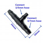 30 Pcs Change 1/4 Inch Connector 1/8 Inch T Reduction Micro Garden Irrigation Barbed Connector Barbed Tee Three-way