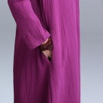3311 Vintage Dress Folk Style Cotton Linen Solid Color Maxi Dress Plus Size Long-sleeved O-neck Dress Spring Dress Vestidos 2017