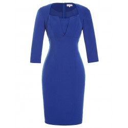 3/4 Sleeve Pencil Dress To  Work 2016 Autumn Elegant Women Business Vestidos Solid Color Tunic Bodycon Sheath Dresses Plus Size