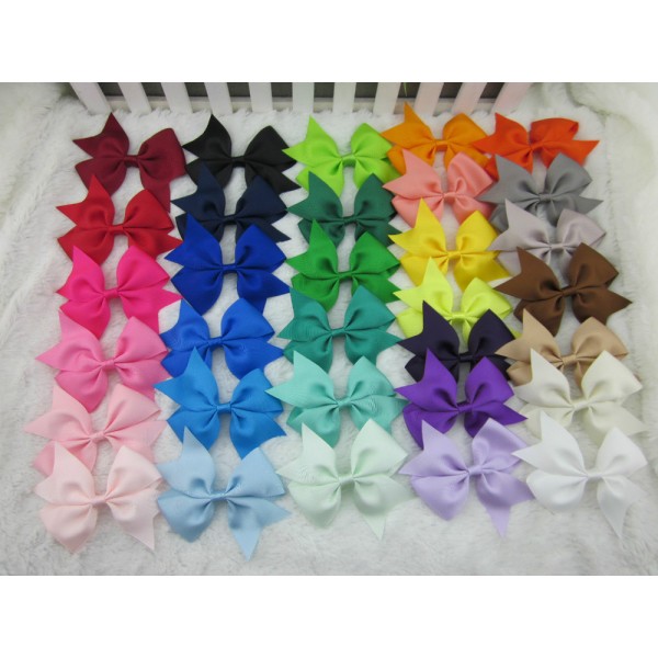 3.5 inch Grosgrain Ribbon Bows Children Hair Accessories Baby Bows Girl Hair Ribbon Bows without Clip 32pcs/lot