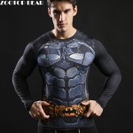 3D Long Sleeve Harajuku T-shirts Compression Shirt Batman Tshirts Fitness Spring Tops Novelty Male Camiseta 2017 ZOOTOP BEAR