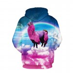 3D Starry alpaca print hoodies men novelty sweatshirt men harajuku brand clothing hoodie plus size S-3XL unisex pullovers