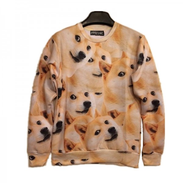3D funny DOG hoodies women men's sweatshirts o-neck Long sleeve animal print pullovers