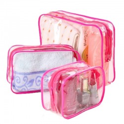 3PCS/Set Waterproof Transparent Cosmetic Bag Women Portable Toiletry Kits Cosmetic Organizer Brand Make Up Bags Free Shipping