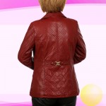 3XL-6XL Pu Leather Jacket Women Square Collar Zipper Middle-aged Mothers Clothes Plus Size Solid Coat Spring And Autumn J281