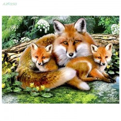 3d diamond embroidery Fox family needlework diamond mosaic pictures of rhinestones hobbies and crafts material for handmade y942