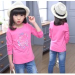 4-14 Children Girls Tops Tees Spring Brand Wear Long Sleeve Girls T shirt Dress Cartoon Sweatshirts Girl Casual Clothing