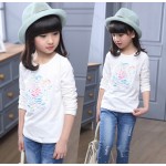 4-14 Children Girls Tops Tees Spring Brand Wear Long Sleeve Girls T shirt Dress Cartoon Sweatshirts Girl Casual Clothing