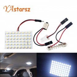 48 LED Auto Car Dome Festoon Interior Bulb Roof Light Lamp with T10 BA9S Festoon Adapter Base Reading light High Quality