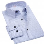 4XL 5XL 6XL 7XL 8XL Large Size Men's Business Casual Long Sleeved Shirt White Blue Black Striped Male Social Dress Shirt Plus