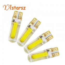 4x New Car LED T10 194 W5W COB+Silicone shell LED Lights Car Side Wedge Light Lamp Bulb White/Blue/Red/Pink Car-styling
