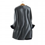 5 colors 100% cashmere thick winter/autumn coats Women's knitted button clothings O-neck long sleeves two pockets coat