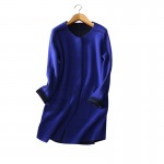 5 colors 100% cashmere thick winter/autumn coats Women's knitted button clothings O-neck long sleeves two pockets coat