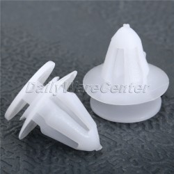 50Pcs White Auto Bumper Fastener Rivet Retainer Push Engine Cover Fender Car Door Trim Panel Plastic Clip Fasteners 8.3mm Hole