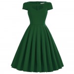 50s Vintage Dress Summer Retro Audrey Hepburn Vestidos Women Dresses Black Red Green Plus Size Pinup Wiggle Casual Party Dresses
