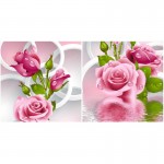 5D Needlework Diy Diamond Painting Cross Stitch Pink Rose Diamond Embroidery Flower Vertical Print round Drill Home Decor LH8s