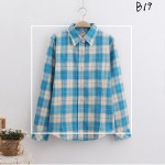 5xl plus size checked blouse women 2017 autumn/winter classic plaid shirt women bottoming cotton shirt office red plaid blouse