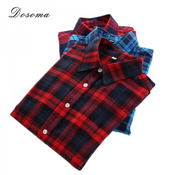 5xl plus size checked blouse women 2017 autumn/winter classic plaid shirt women bottoming cotton shirt office red plaid blouse