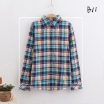 5xl plus size checked blouse women 2017 autumn/winter classic plaid shirt women bottoming cotton shirt office red plaid blouse