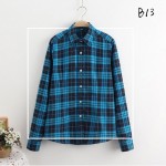 5xl plus size checked blouse women 2017 autumn/winter classic plaid shirt women bottoming cotton shirt office red plaid blouse