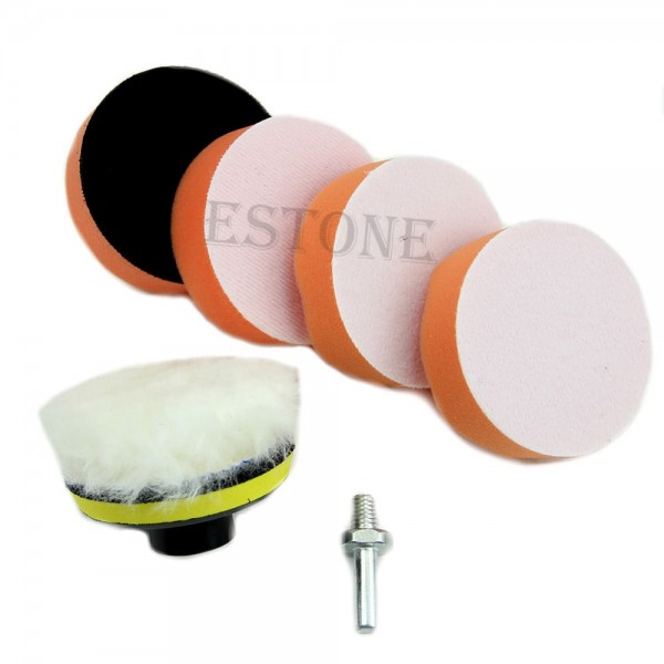 6pcs 75mm 3" High Gross Polishing Buffing Pad Kit for Car Polisher Buffer