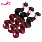 7A Burgundy Brazilian Virgin Hair Burgundy Ombre Virgin Hair 3 Bundles Brazillian Body Wave Red Burgundy Brazilian Ombre Hair
