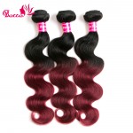7A Burgundy Brazilian Virgin Hair Burgundy Ombre Virgin Hair 3 Bundles Brazillian Body Wave Red Burgundy Brazilian Ombre Hair