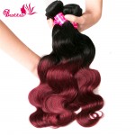 7A Burgundy Brazilian Virgin Hair Burgundy Ombre Virgin Hair 3 Bundles Brazillian Body Wave Red Burgundy Brazilian Ombre Hair