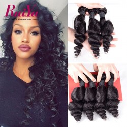 7A Peruvian Loose Wave Virgin Hair 4 Bundles Peruvian Virgin Hair Loose Wave Peruvian Curly Weave Cheap Human Hair Weave Bundles