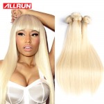 7A Quality  613 Blonde Virgin Hair Straight 4 Bundles Blonde Brazilian Hair Platinum Blonde Virgin Hair Human Hair Extensions