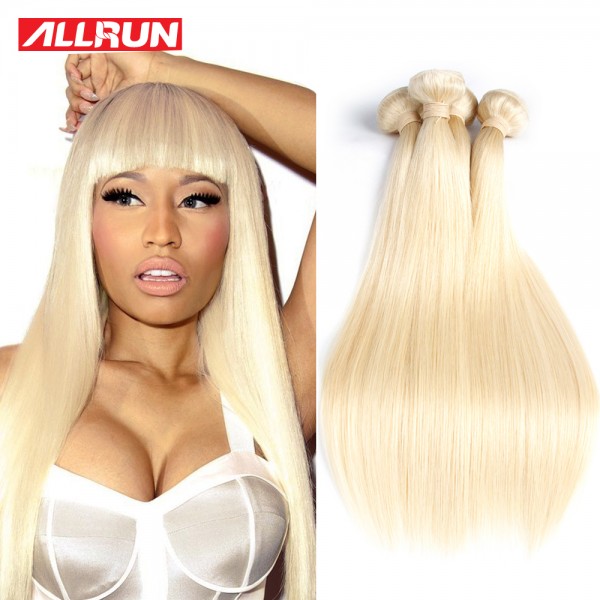 7A Quality  613 Blonde Virgin Hair Straight 4 Bundles Blonde Brazilian Hair Platinum Blonde Virgin Hair Human Hair Extensions