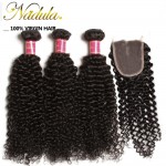 7a Peruvian Virgin Hair With Closure 4*4 Free/MID/3 Part Peruvian Hair Lace Closure Peruvian Curly Virgin Hair Human Hair Weave