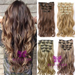 7pcs/set Clip In Hair Extension 22inch Long Curly Wavy Fake Hair Pieces 16 Clip In False Hair Extensions Cheap Hairpiece B40