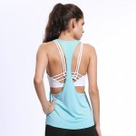 8 Colors Summer Sexy Women's Tank Tops Quick Drying Loose Brethable Fitness Sleeveless Vest Workout Top Exercise T-shirt 1033