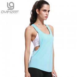 8 Colors Summer Sexy Women's Tank Tops Quick Drying Loose Brethable Fitness Sleeveless Vest Workout Top Exercise T-shirt 1033
