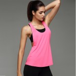 8 Summer Colors Sexy Women Tank Tops Quick Dry Loose Fitness Movement Sleeveless Vest Singlet for Exercise Workout T-shirt 1033