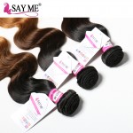 8A Brazilian Virgin Hair Body Wave Ombre Brazilian Hair 3 Bundles Brazilian Body Wave Human Hair Weave Bundles SAY ME HAIR