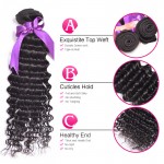 8A Brazilian Virgin Hair Deep Wave 4 bundles Brazilian Deep Wave Brazilian Hair Weave Bundles Remy Human Hair Bundles Thick ends