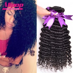 8A Brazilian Virgin Hair Deep Wave 4 bundles Brazilian Deep Wave Brazilian Hair Weave Bundles Remy Human Hair Bundles Thick ends