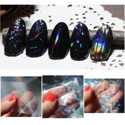 8pcs/pack New Transparent Nail Foils Starry Sky Glitter Nail Art Transfer  Sticker Paper (4cmX120cm each piece)