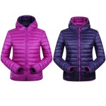 90% Winter Duck Down Jacket Women Hooded Ultra Light Down Jackets Reversible two side wear women jacket Winter Coat AKITSUMA