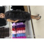 90CM long real  natural  fox fur vest  blue green black and gray  real fur fox fur coat women  natural fur coats