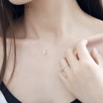 925 Sterling Silver Dazzling Zircon Necklace And Invisible Transparent Fishing Line Simple Pendant 38-40cm Personality Jewelry