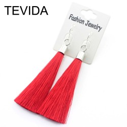 925 Sterling Silver Earrings Long Silk Tassel Earrings Drop Stardust Earrings for Women and Girl