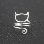 925 Sterling Silver Twine Cat Ring Young Girl Jewelry 925 Sterling Silver Rings For Women Adjustable Freeshipping