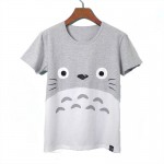 95% Cotton 5% Spandex Harajuku Print Totoro T Shirt Women Tshirt 2017 Summer Short Sleeve T-shirt Female Graphic Tee Shirt Femme