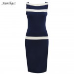 AAMIKAST 2017 Women Patchwork Bodycon Shift Wiggle Tunic Wear To Work Zipper Sheath Rockabilly Fitted Pencil Shift Dresses